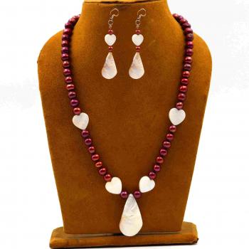 Handmade Colored MOP Necklace - Artistic Elegance and Vibrant Beauty